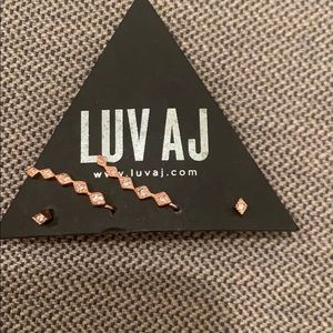 2 sets of rose gold earrings from Luv AJ!